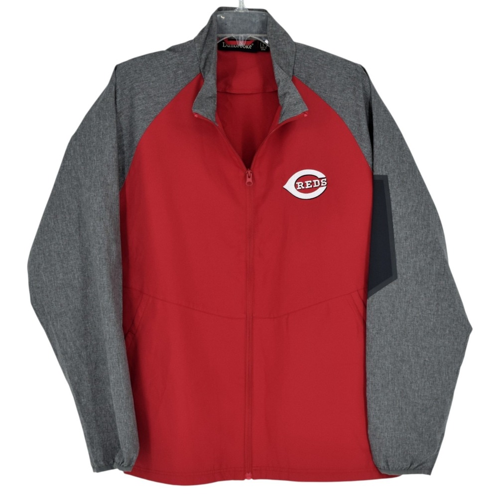 Dunbrooke Cincinnati Reds Men's L Windbreaker Jacket Lightweight Full Zip NWOT